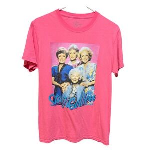 The Golden Girls Stay Golden Graphic T-Shirt Pink Small 80s TV‎ Show Kitschy